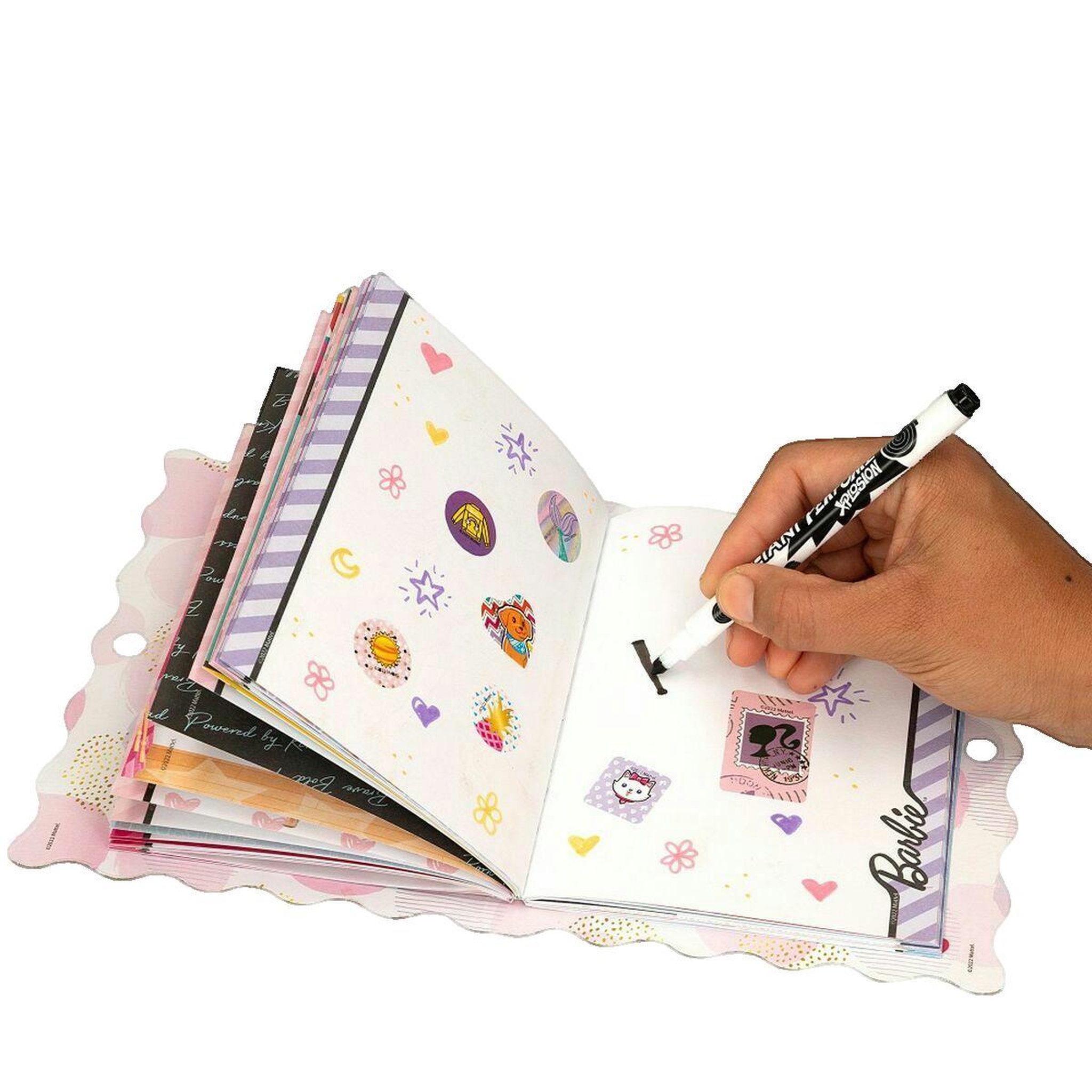 Voir la diapositive 3 : BARBIE Carnet Secret Magique Barbie avec verrou multicolore