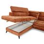 Voir la diapositive 3 : LISA DESIGN Marlo - canapé d'angle gauche 5 places convertible avec coffre et têtières en velours texturé
