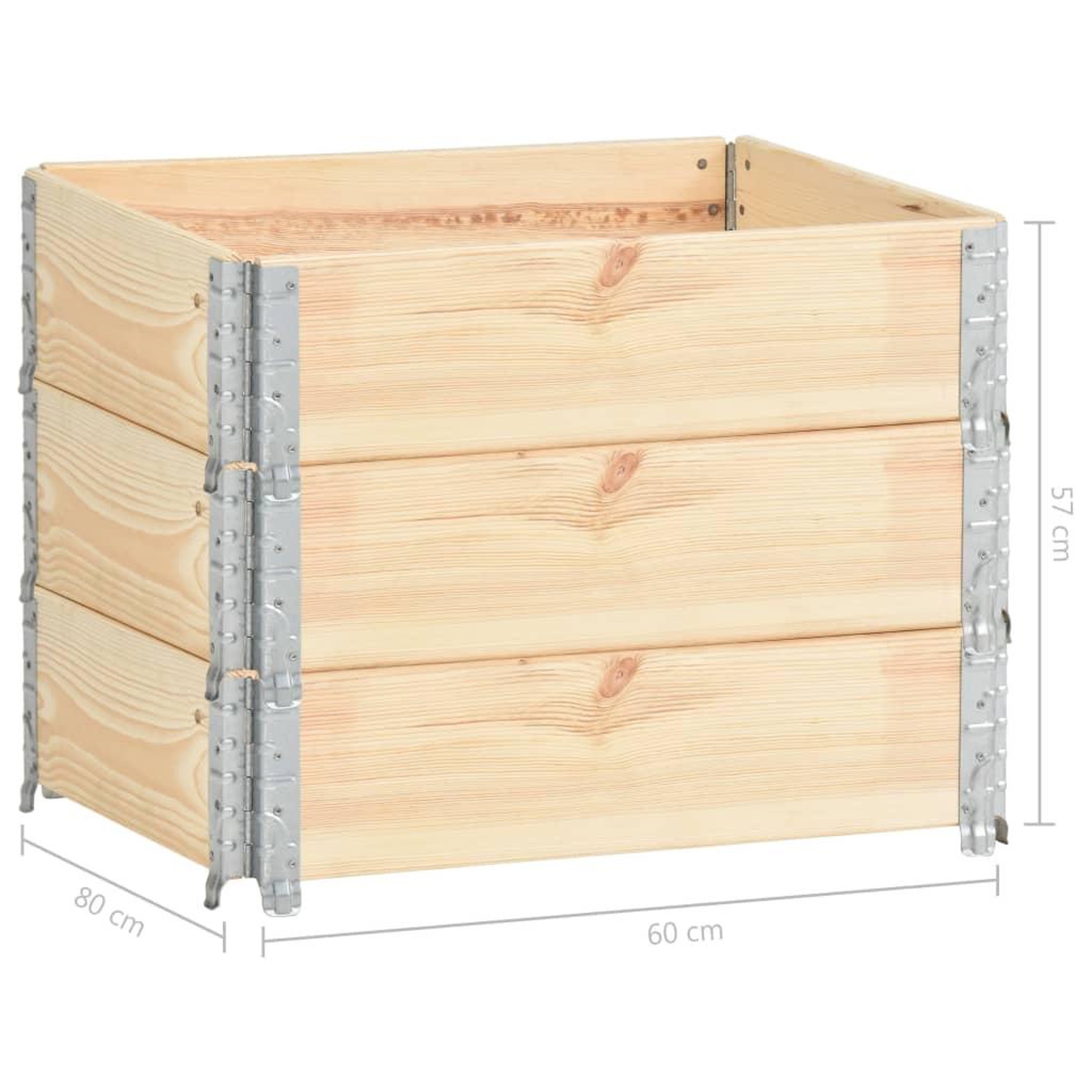 Voir la diapositive 6 : VIDAXL Colliers de palette 3 pcs 60x80 cm Bois de pin solide