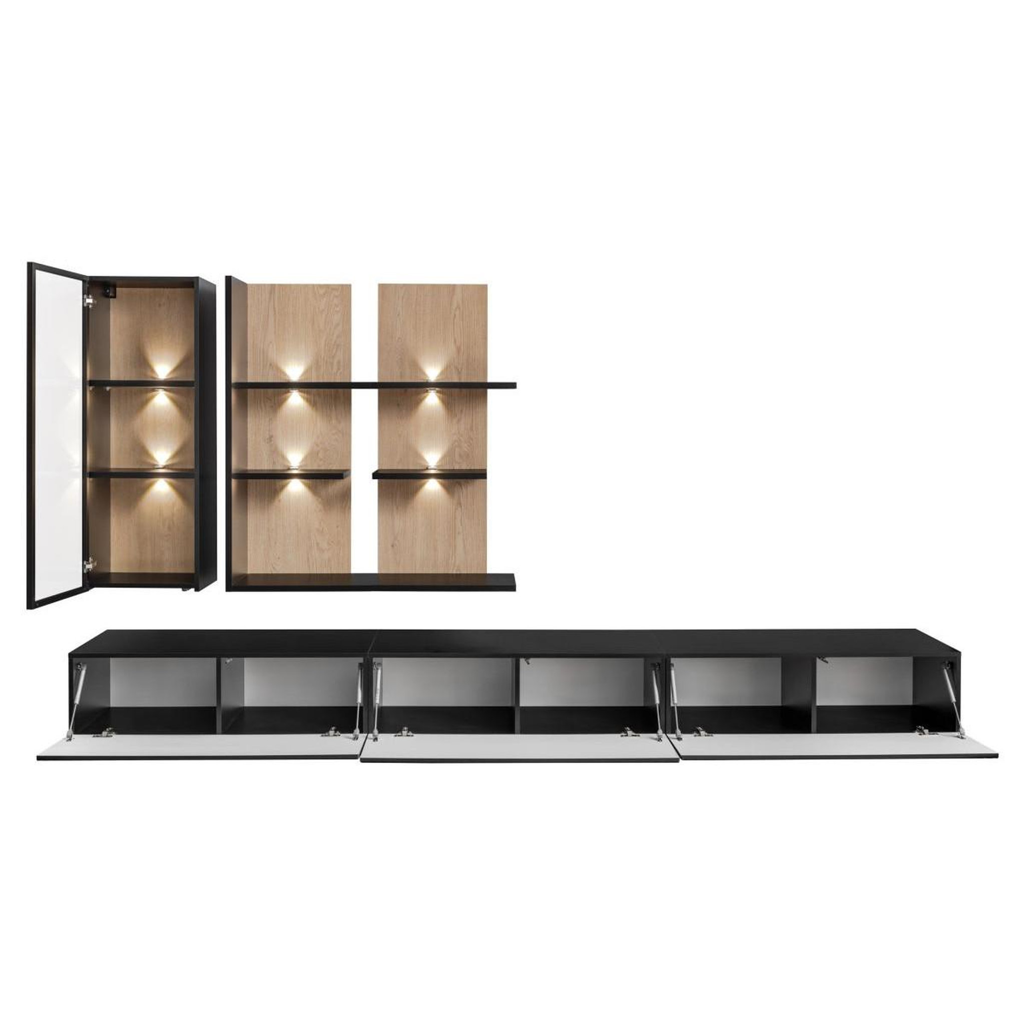 Voir la diapositive 3 : Paris Prix Ensemble meuble tv design  soul  300cm noir