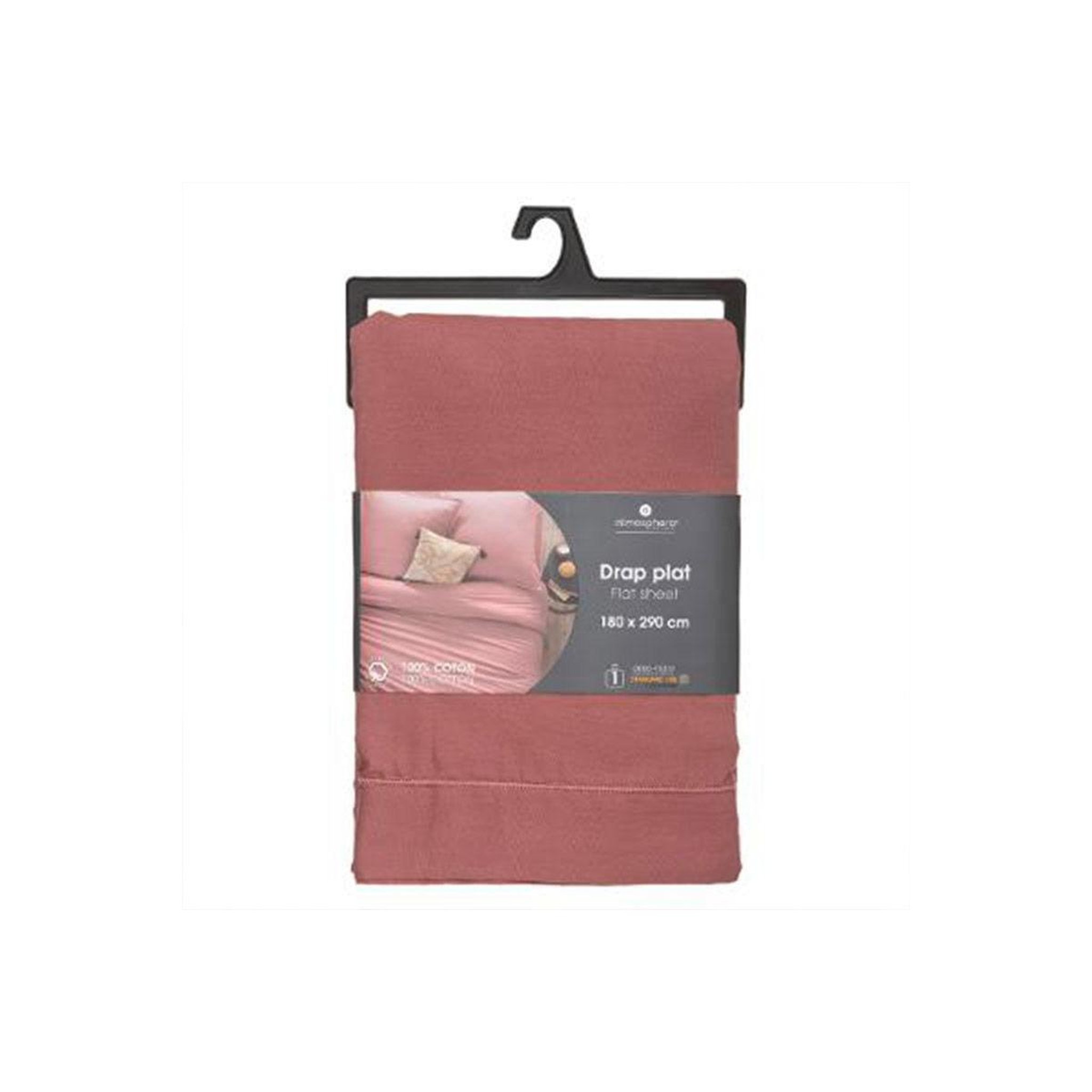 Voir la diapositive 3 : ATMOSPHERA Drap plat  intérieur  240x290cm blush