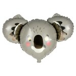 Paris Prix Ballon Gonflable Métallisé  Tête de Koala  67cm Gris