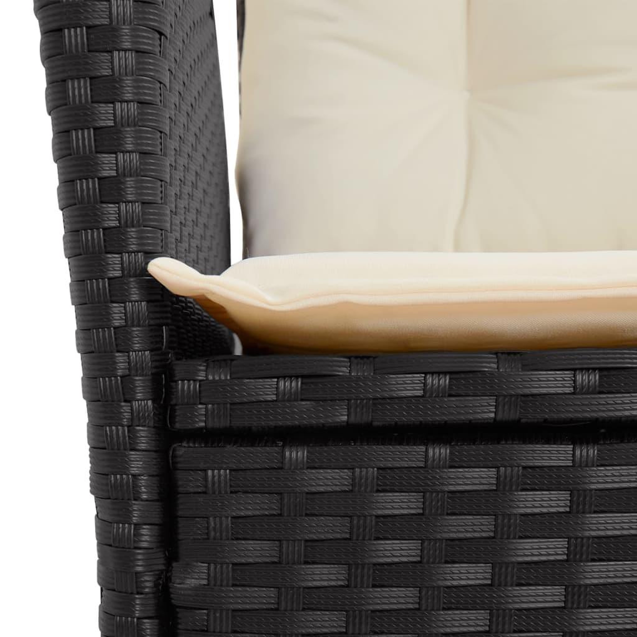 Voir la diapositive 5 : VIDAXL Ensemble a manger de jardin coussins 5pcs Noir Resine tressee