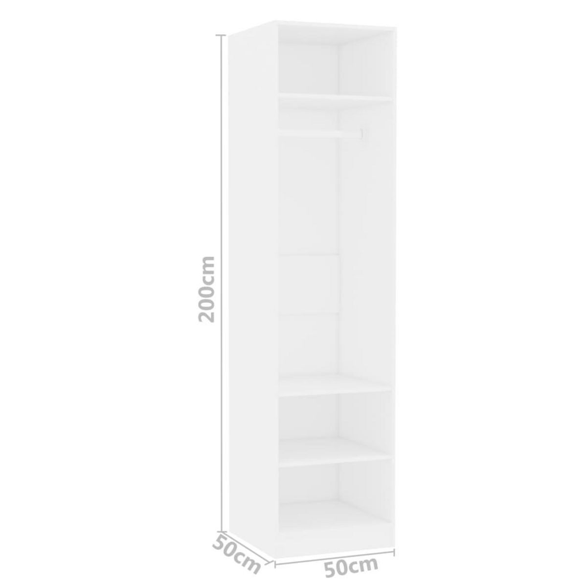 VIDAXL Garde-robe Blanc 50x50x200 cm Bois d'ingenierie