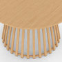 Voir la diapositive 6 : ID MARKET Table de jardin ronde SOLAL 120 cm 6 personnes avec pied lattes en métal effet bois