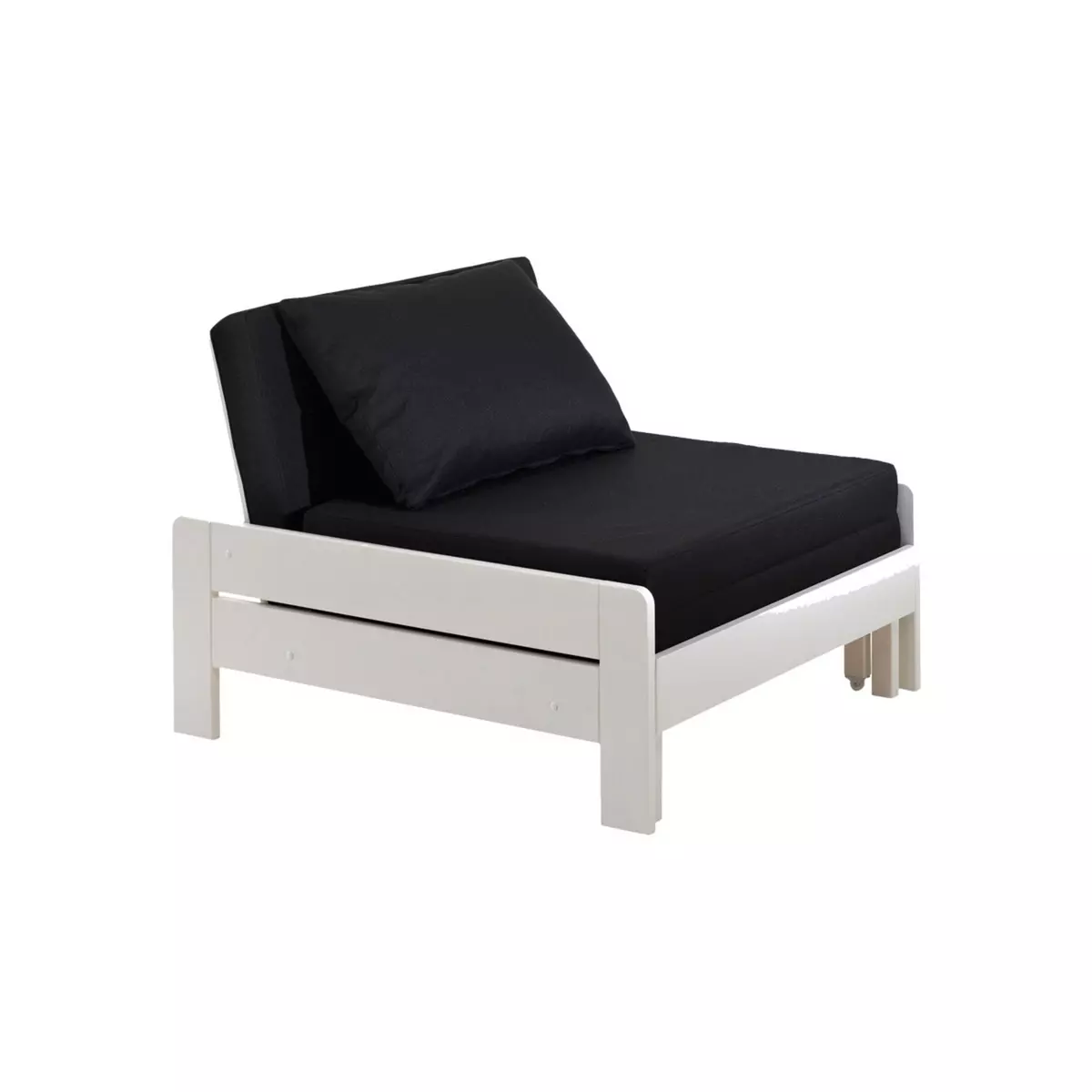 Vipack Lit fauteuil matelas inclus Pino - Blanc