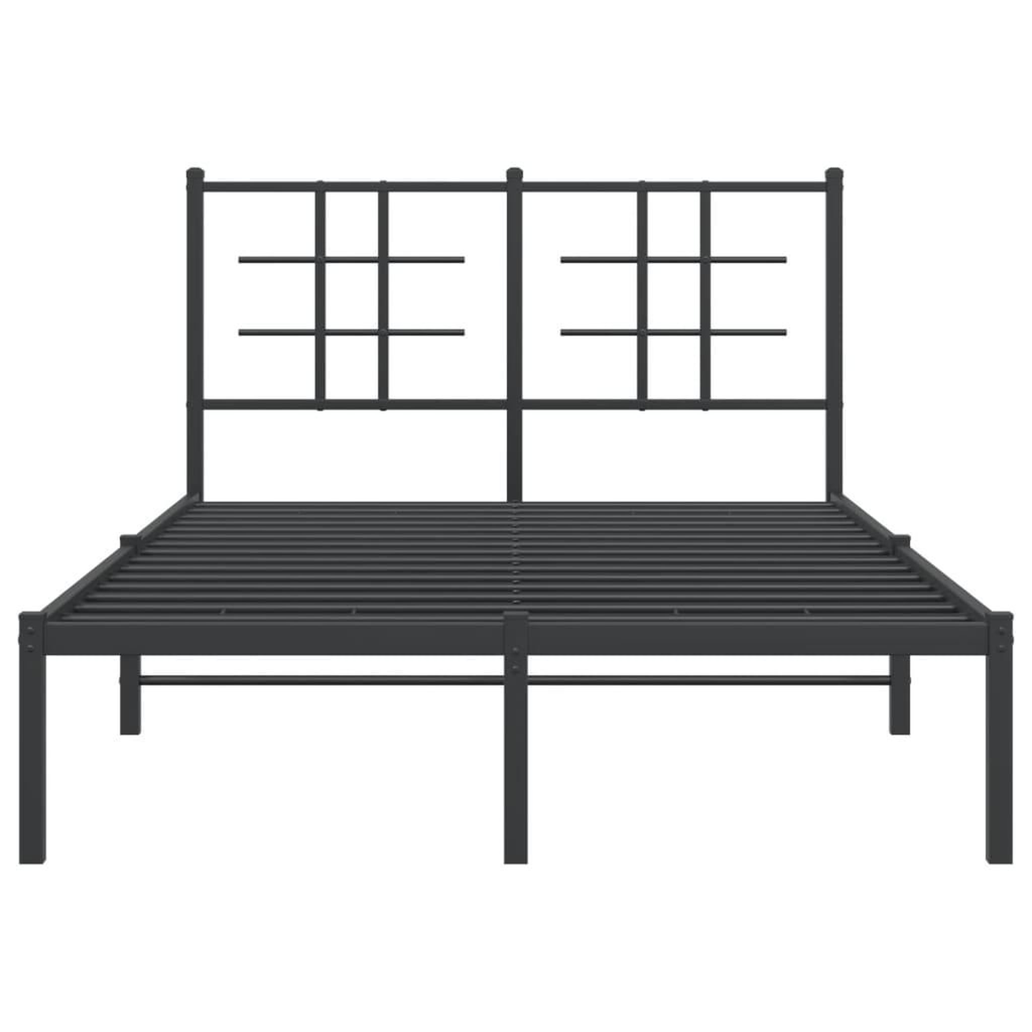 Voir la diapositive 5 : VIDAXL Cadre de lit metal sans matelas avec tete de lit noir 120x190cm