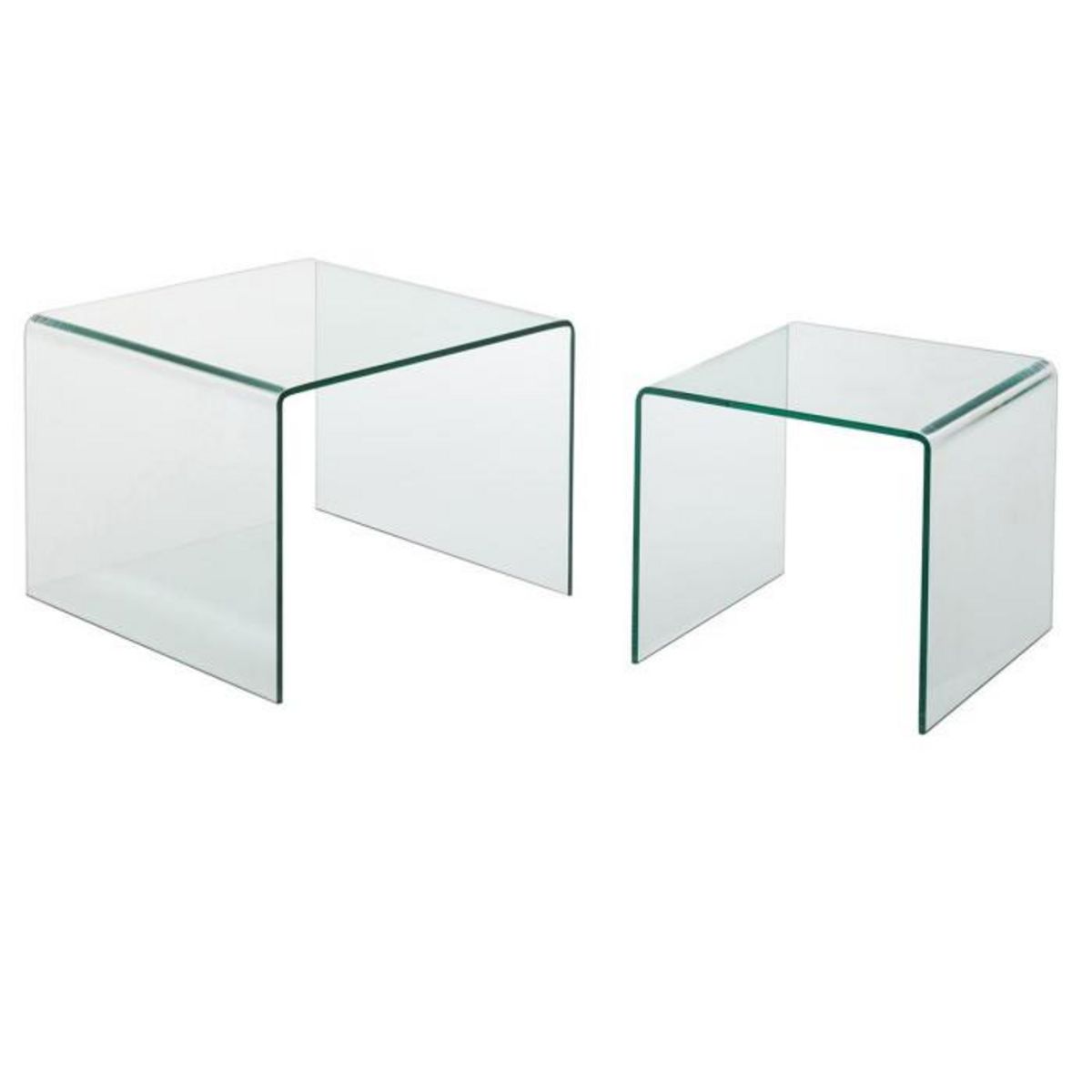 Paris Prix Lot de 2 Tables Gigognes  Veria  65cm Transparent