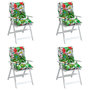 Voir la diapositive 4 : VIDAXL Coussins de chaise a dossier bas lot de 4 multicolore