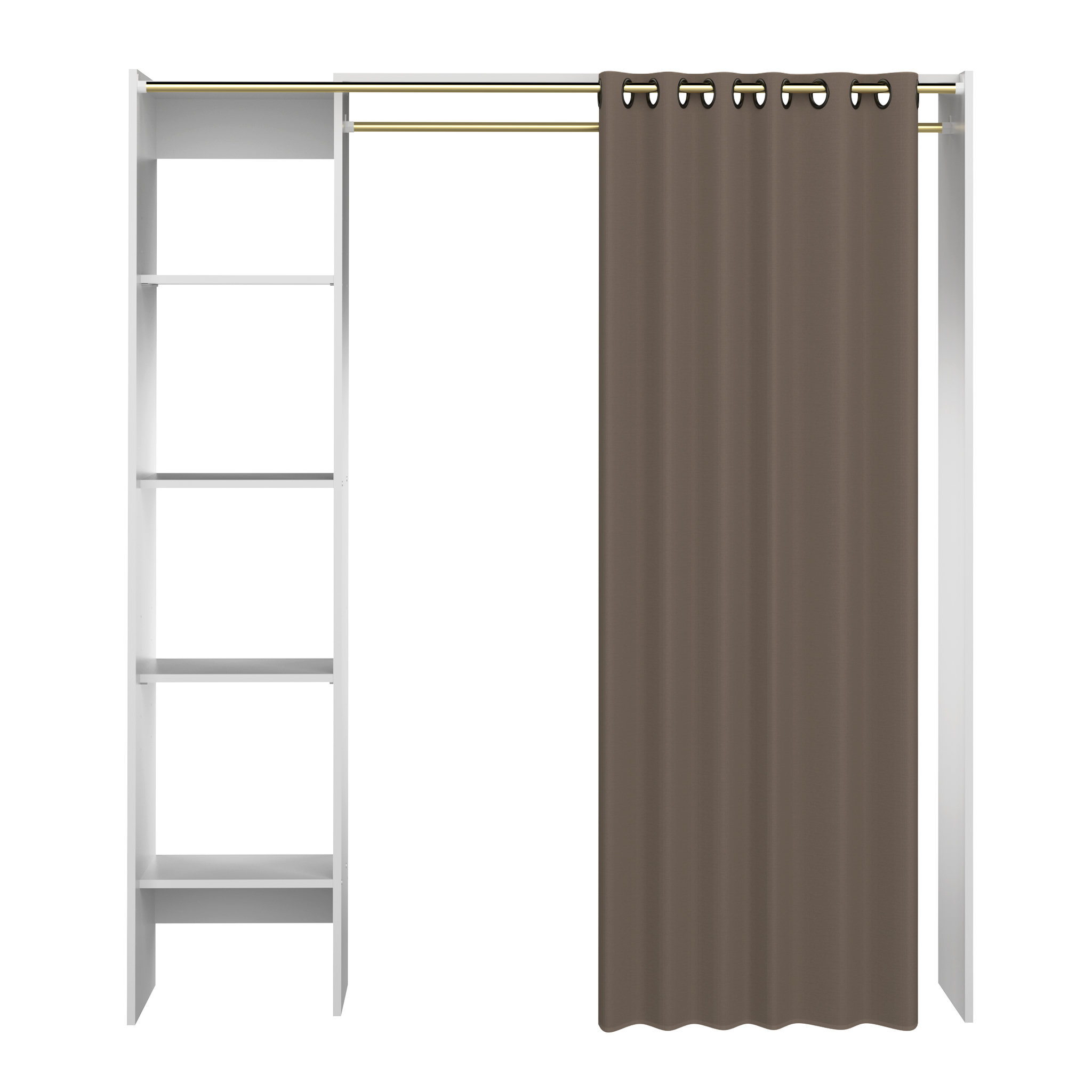 Voir la diapositive 5 : Dressing extensible à rideau H182xL123-160cm