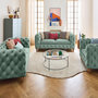 Voir la diapositive 4 : LISA DESIGN Walter - canapé 2 places chesterfield en velours - pieds bois