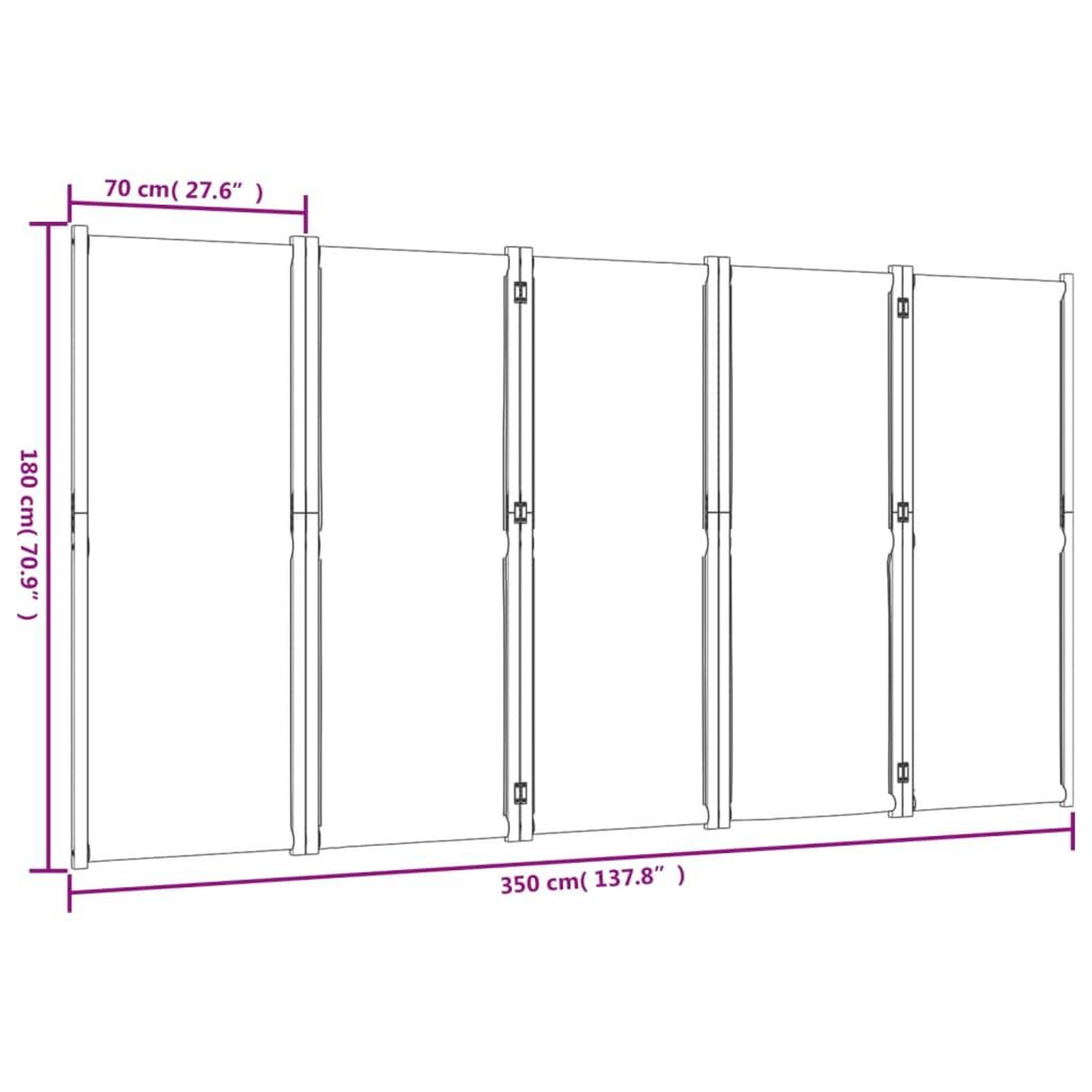 Voir la diapositive 6 : VIDAXL Cloison de separation 5 panneaux bleu fonce 350x180 cm