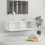Voir la diapositive 3 : VIDAXL Meuble TV Blanc brillant 120x30x30 cm Bois d'ingenierie