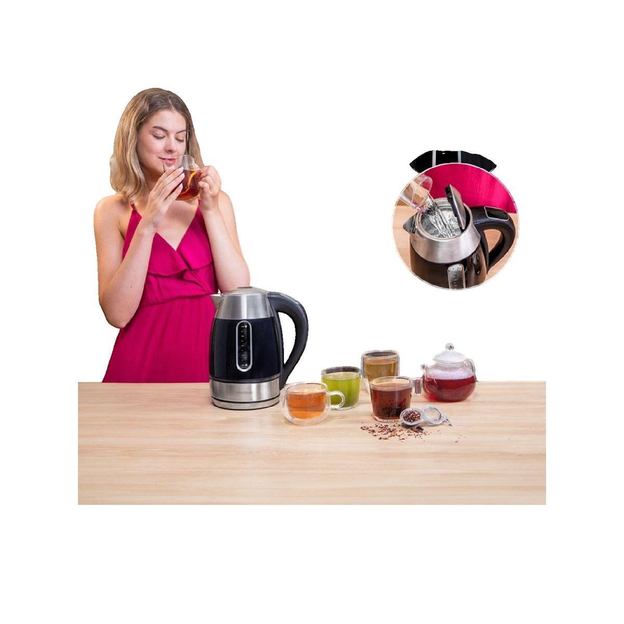 Voir la diapositive 2 : CECOTEC Bouilloire Cecotec Moderne Verre 1,7 L