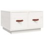Voir la diapositive 2 : VIDAXL Table basse Blanc 60x53x35 cm Bois massif de pin