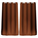 TOILINUX Lot de 2 Rideaux en toile unie Basic à 8 œillets. Coloris disponibles : Orange