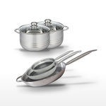 ELO Lot 2 Faitouts 20/24 cm et 3 Poêles 24/28/32 cm Elo Relief Solution