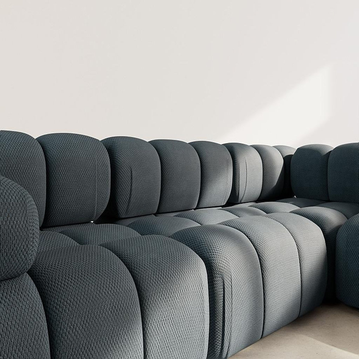 LISA DESIGN Ruby - canapé modulable d'angle droit 5 places en velours texturé