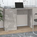 VIDAXL Bureau avec tiroir et armoire Gris beton 100x40x73 cm