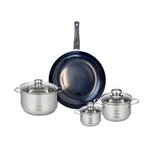 ELO Ensemble de 1 Poêle de cuisson 32 cm et 3 faitouts 12, 16 et 20 cm Elo Prima Brillant