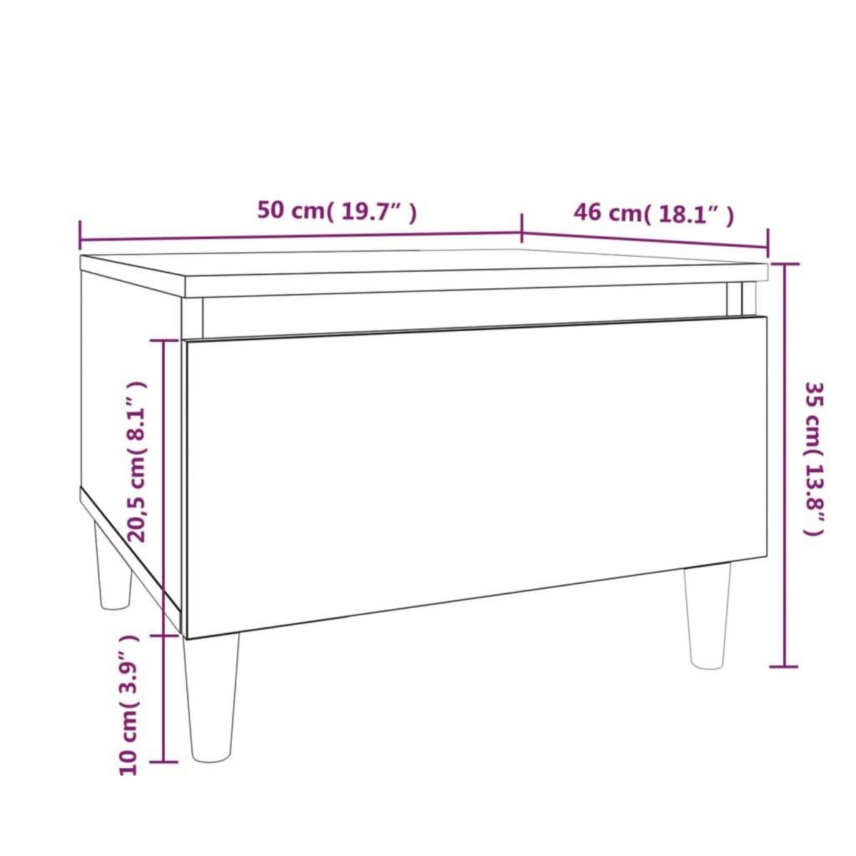 VIDAXL Tables d'appoint 2pcs Blanc brillant 50x46x35cm Bois ingenierie