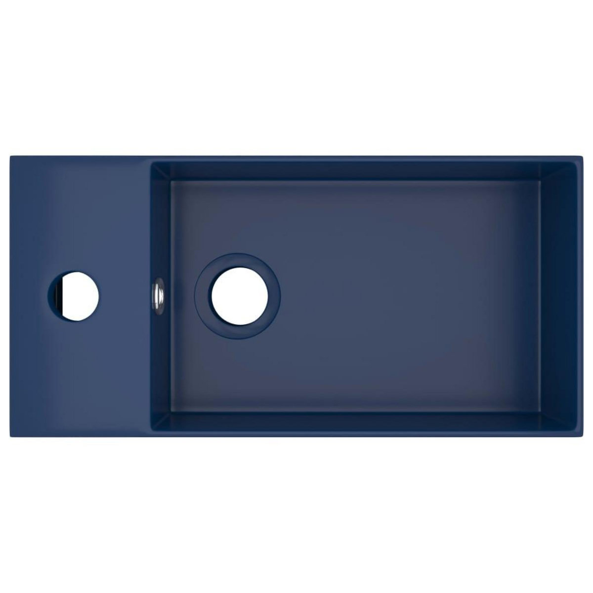 VIDAXL Lavabo de salle de bain avec trop-plein Ceramique Bleu fonce