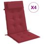 Voir la diapositive 2 : VIDAXL Coussins de chaise a dossier haut lot de 4 rouge bordeaux