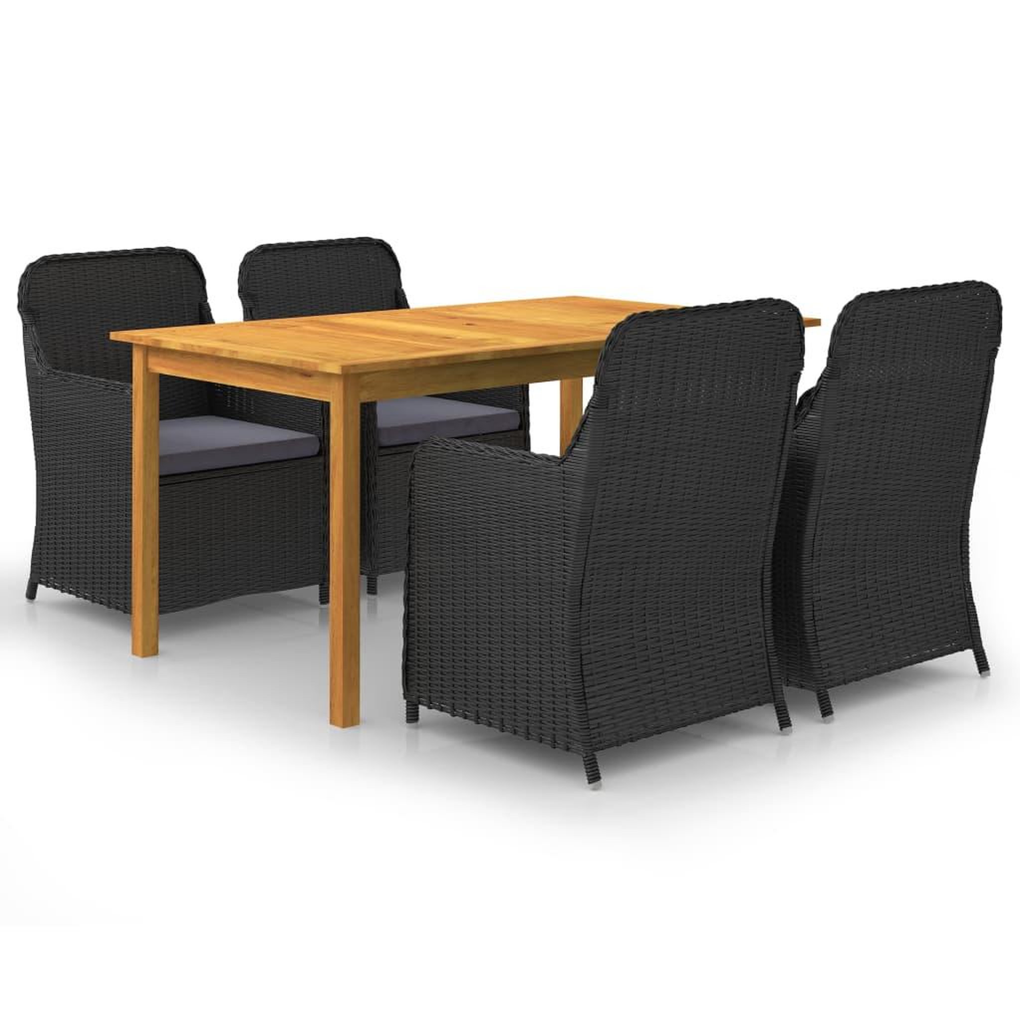 Voir la diapositive 1 : VIDAXL Ensemble a manger de jardin 5 pcs Noir