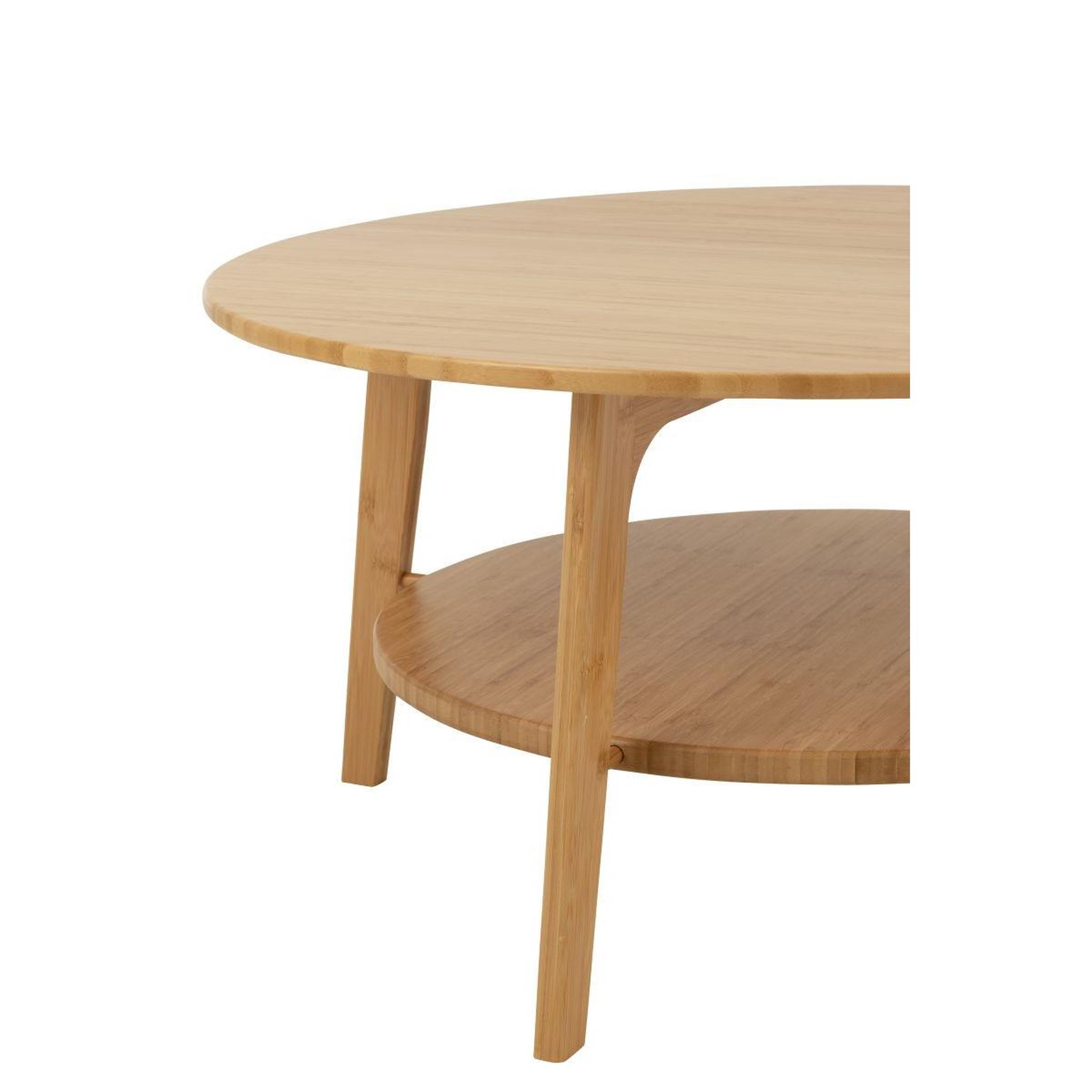Voir la diapositive 3 : J-LINE Table basse ronde en bambou  johnnie  80cm naturel
