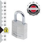 Master lock 9120EURTCC Lot de 2 Cadenas à Clé en Aluminium Massif, Gris, 2 x 3,4 x 1,4 cm