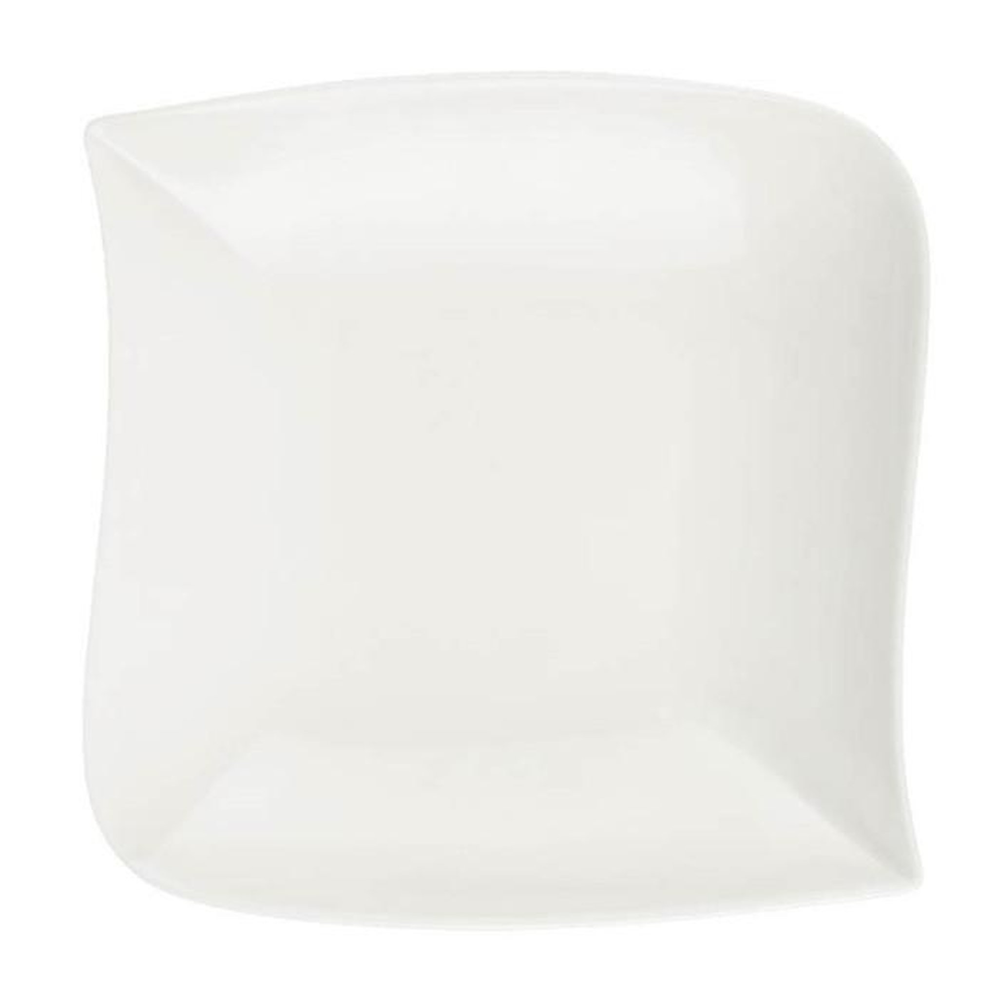 SECRET DE GOURMET Lot de 6 Assiettes Creuses Carrées  Vague  21cm Blanc