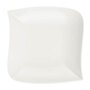 Voir la diapositive 1 : SECRET DE GOURMET Lot de 6 Assiettes Creuses Carrées  Vague  21cm Blanc