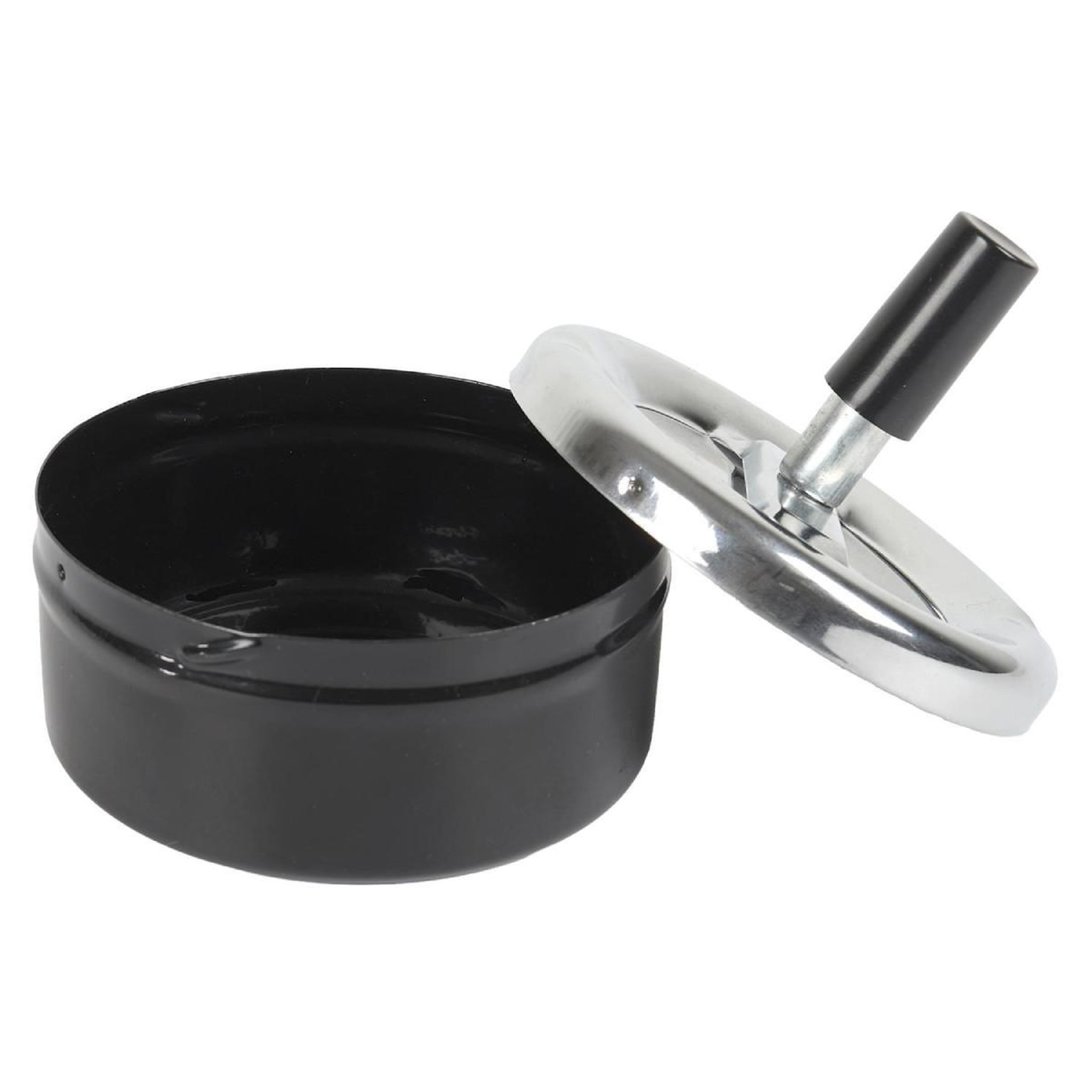 Voir la diapositive 2 : MISTER GADGET Cendrier poussoir en métal  fun  9cm noir