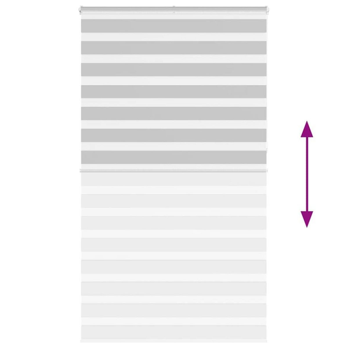 VIDAXL Store zebre gris clair largeur du tissu 115,9 cm polyester