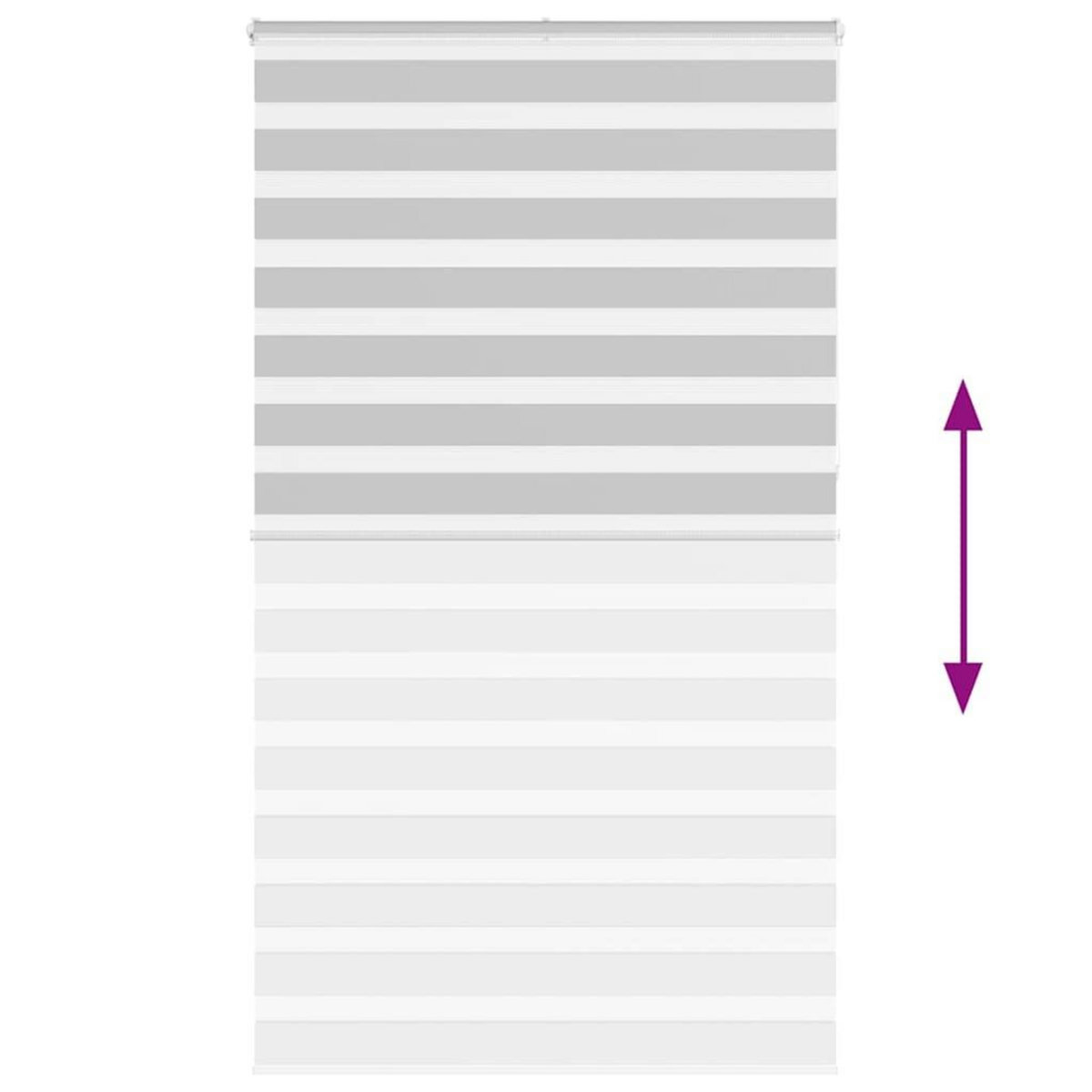 VIDAXL Store zebre gris clair largeur du tissu 115,9 cm polyester