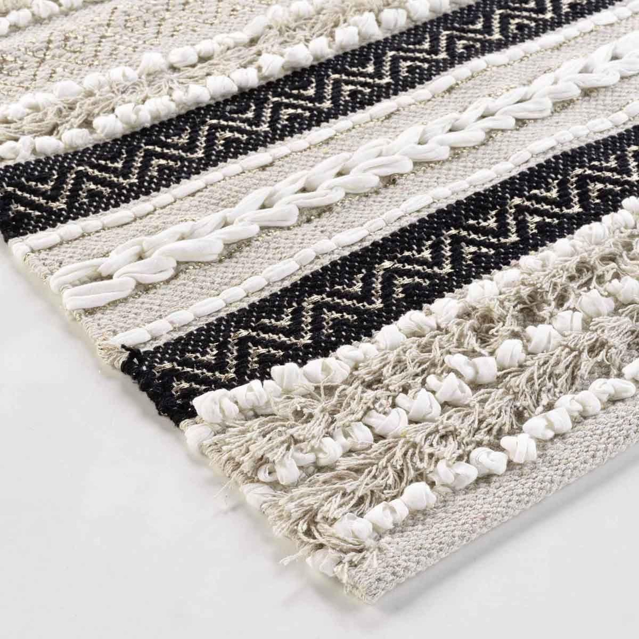 Voir la diapositive 2 : Douceur d'Intérieur Tapis déco  mirage  60x90cm naturel & noir