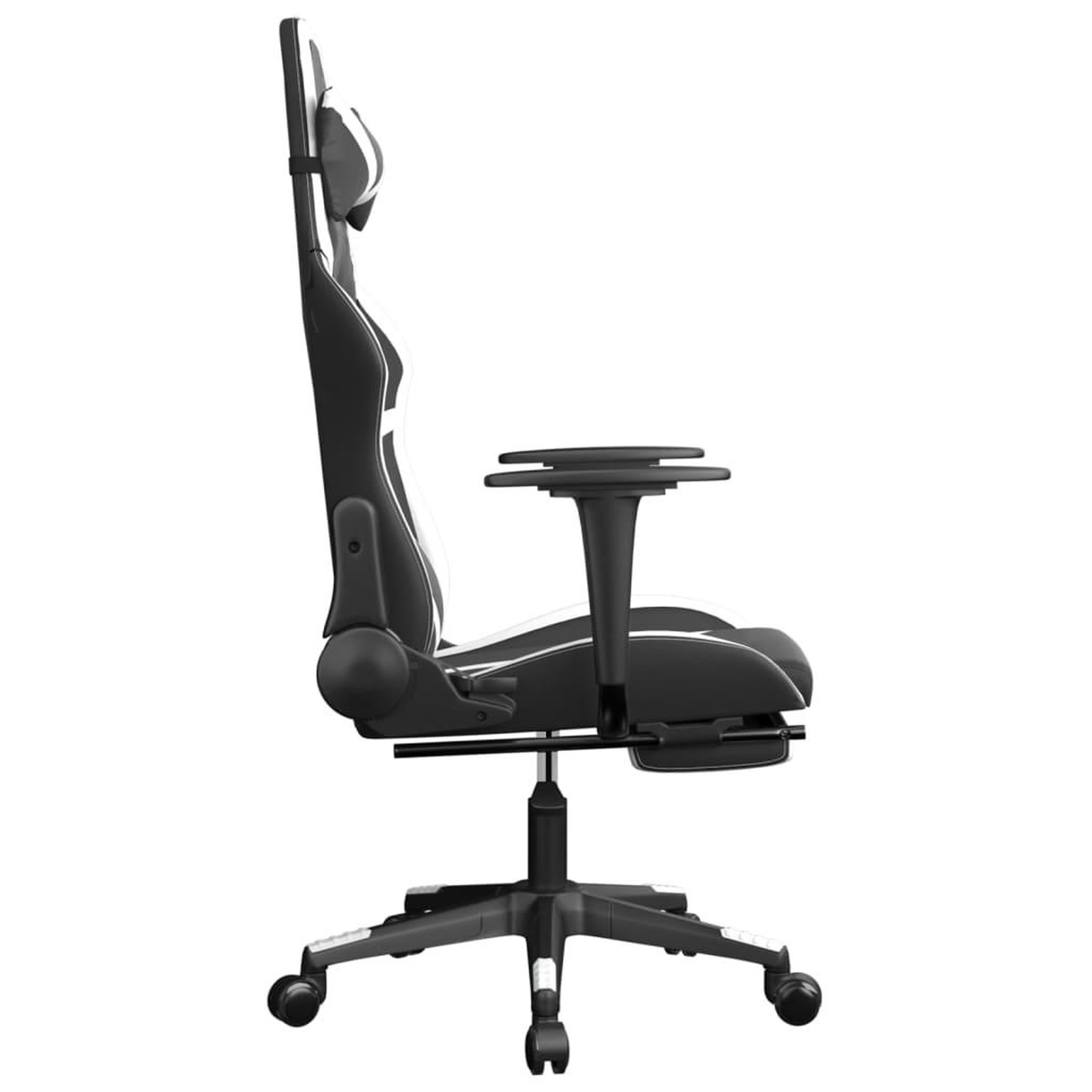 Voir la diapositive 4 : VIDAXL Chaise de jeu avec repose-pied Noir et blanc Similicuir