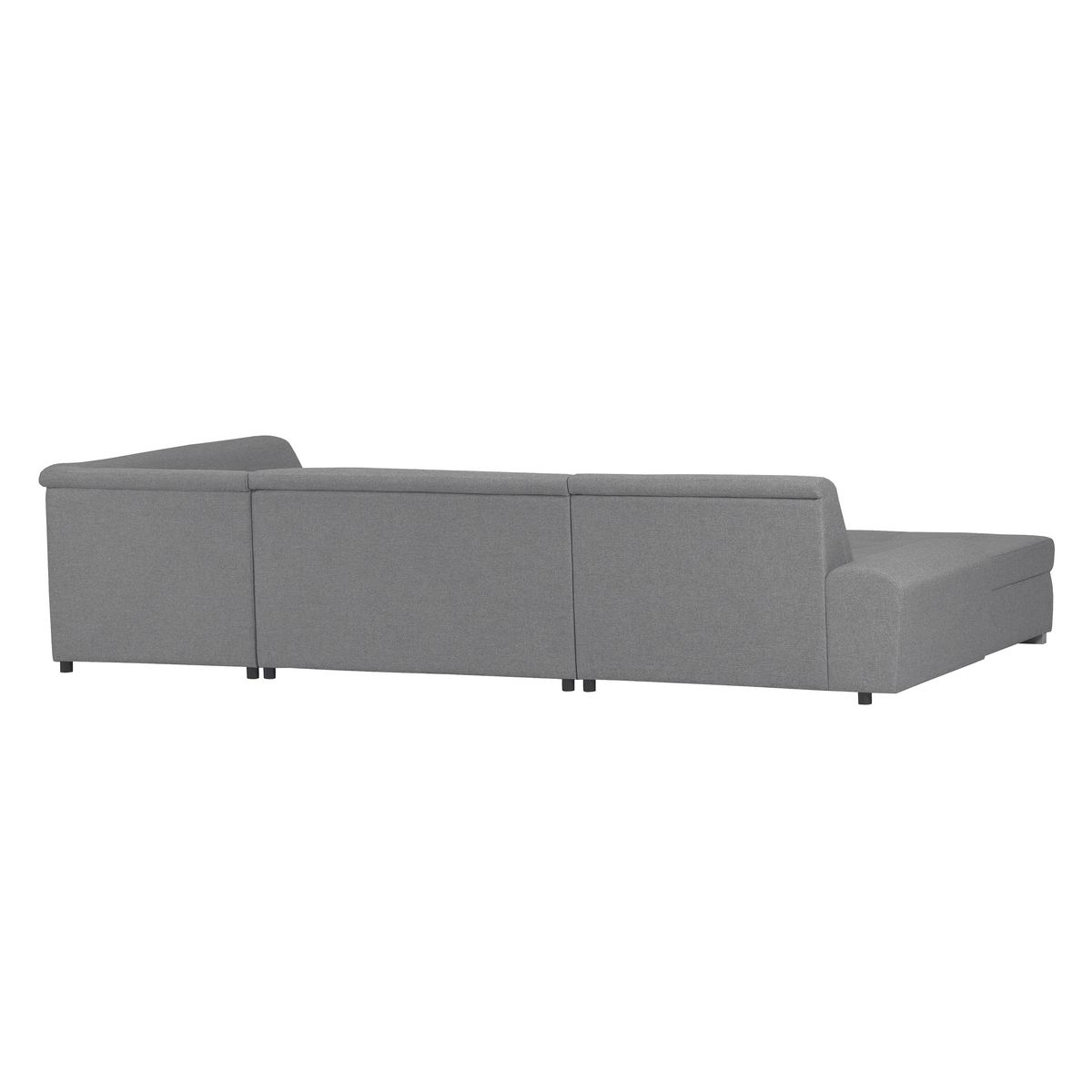 Canapé d'angle gauche panoramique convertible en tissu gris clair 6 places WIDE 