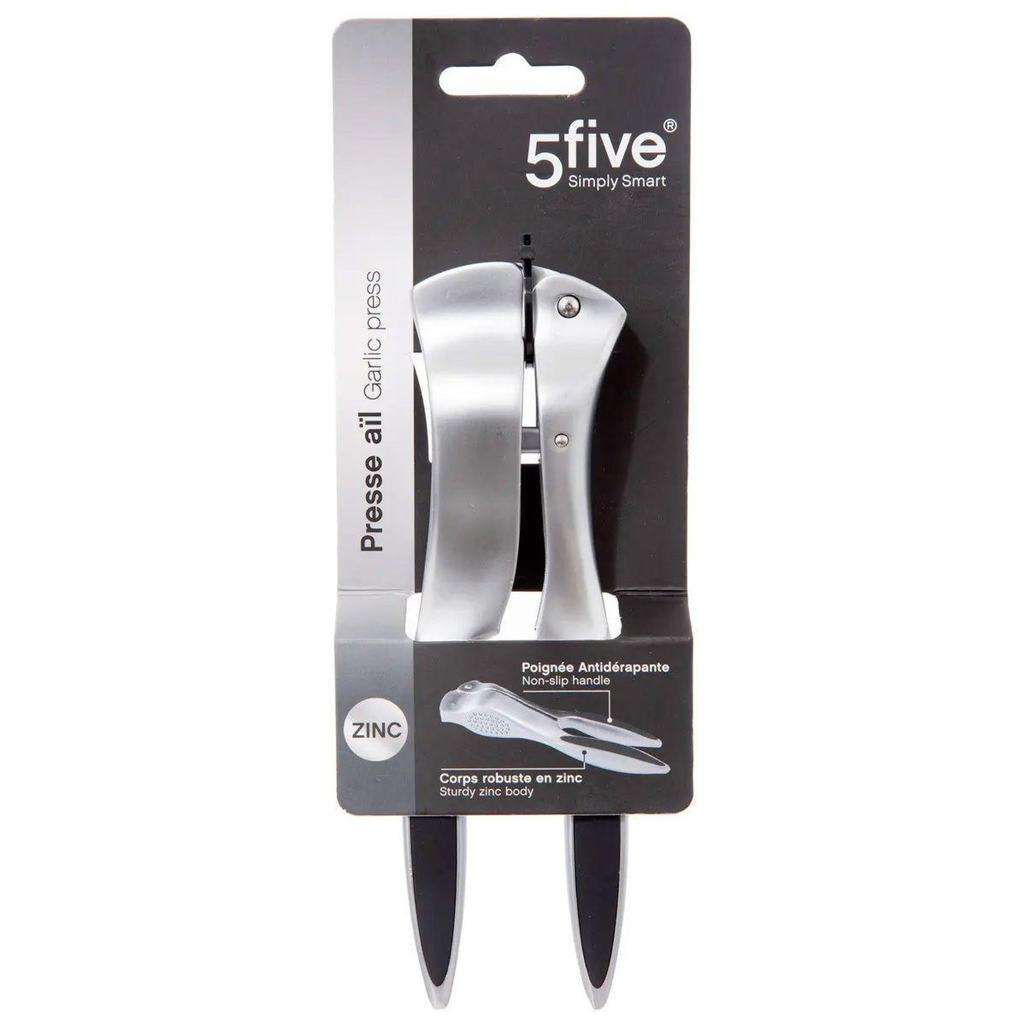 Voir la diapositive 5 : FIVE Presse-ail antidérapant  zinc  17cm argent