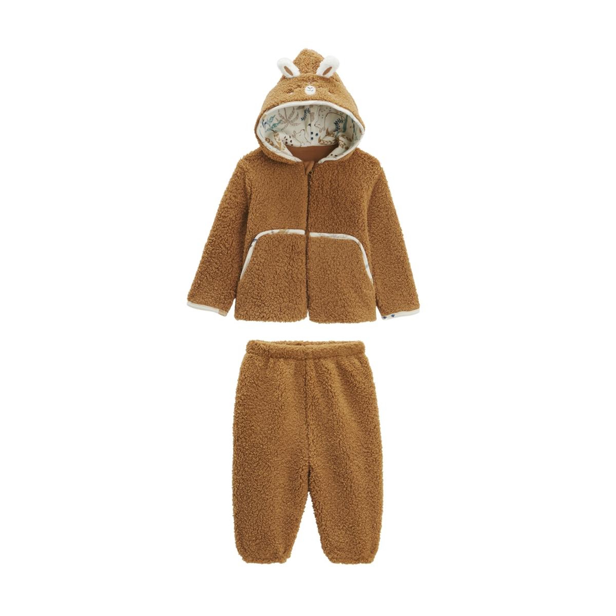 Voir la diapositive 1 : Petit Béguin Ensemble bébé veste et pantalon en sherpa lamascotte