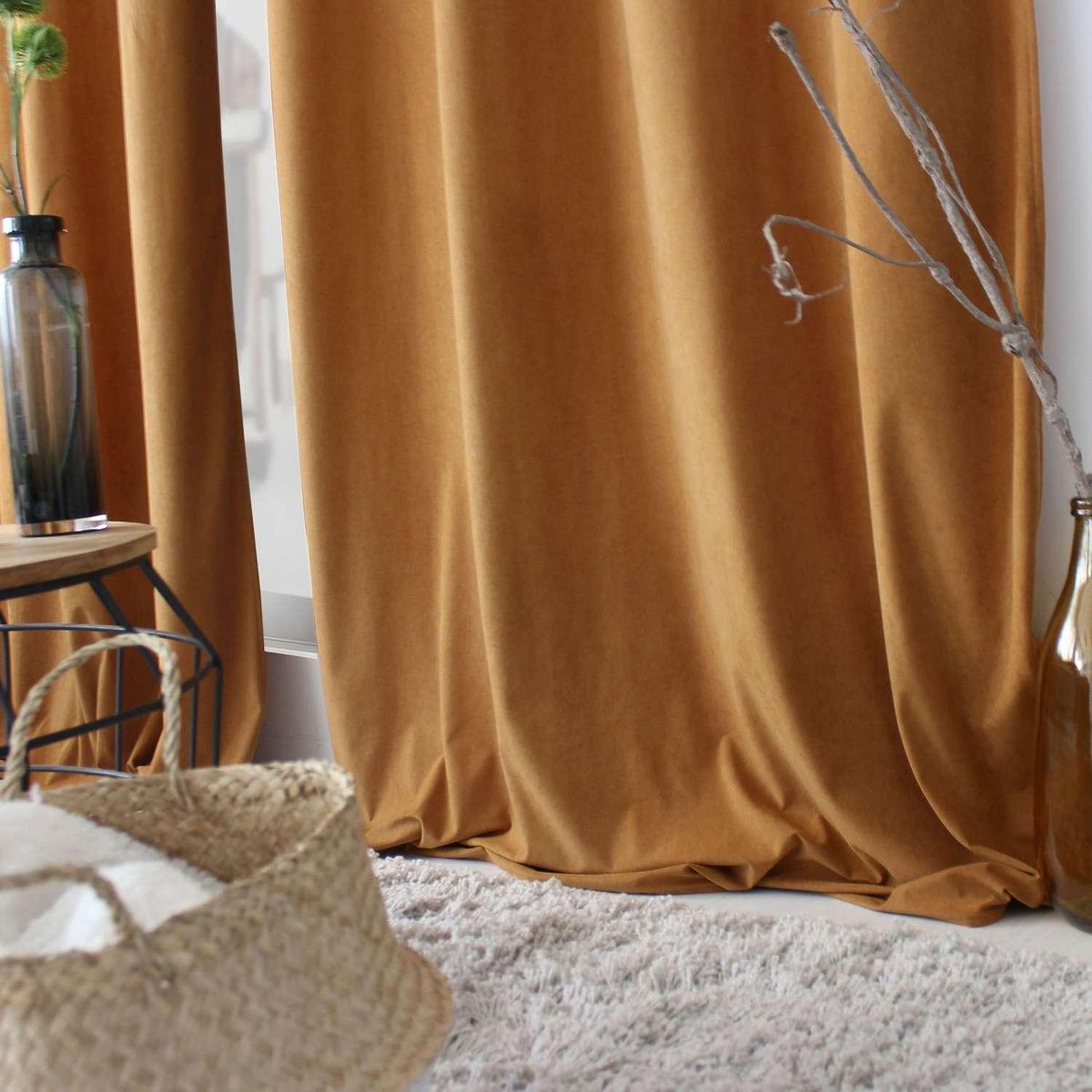 TOILINUX Rideau en velours Heaven