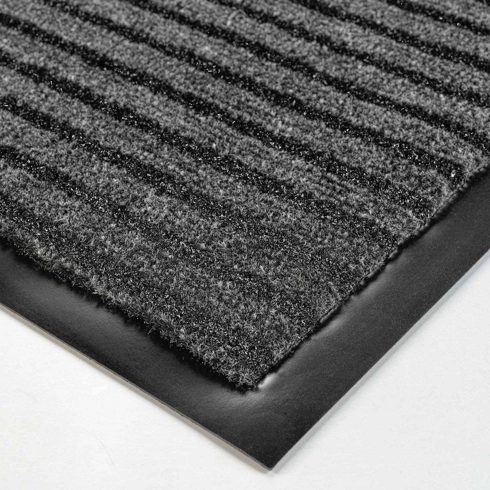 Voir la diapositive 3 : Douceur d'Intérieur Tapis d'entrée anti-poussière  toscan  80x120cm noir & gris