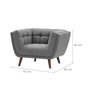 Voir la diapositive 4 : Rendez vous déco Fauteuil capitonné en tissu gris-Carmen