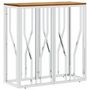 Voir la diapositive 2 : VIDAXL Table console argente acier inoxydable et bois massif d'acacia