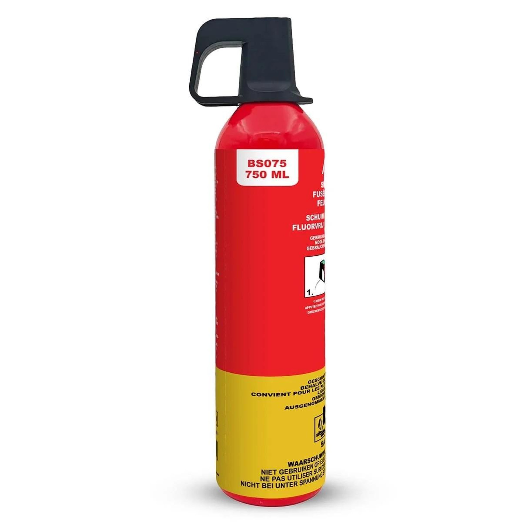 Voir la diapositive 3 : ALECTO Extincteur 750 ml Voiture Maison spray Classes A et F 5A 5F Portée 4 m Sans PFAS Protection Feu Rouge Alecto