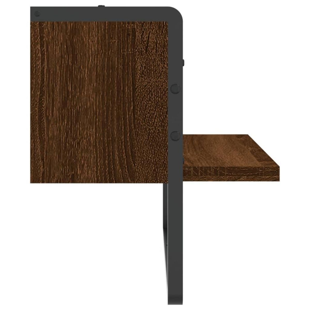 VIDAXL Etagere murale avec barre chene marron 40x25x30 cm