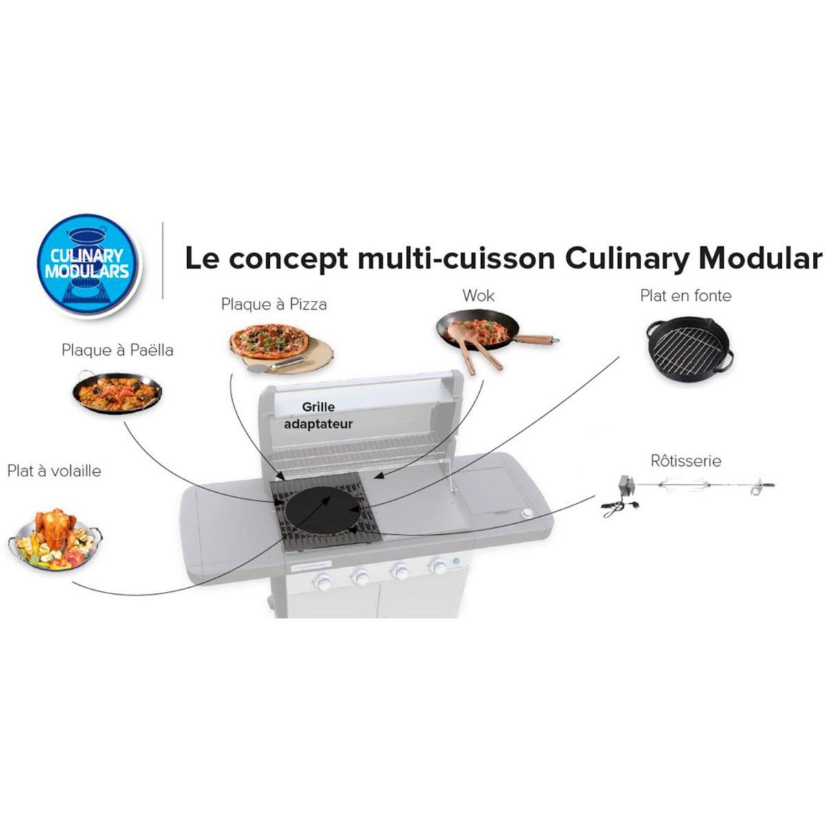 CAMPINGAZ Barbecue gaz 4 Series WLD, 4 brûleurs, sur chariot, surface de cuisson 78 x 45 cm