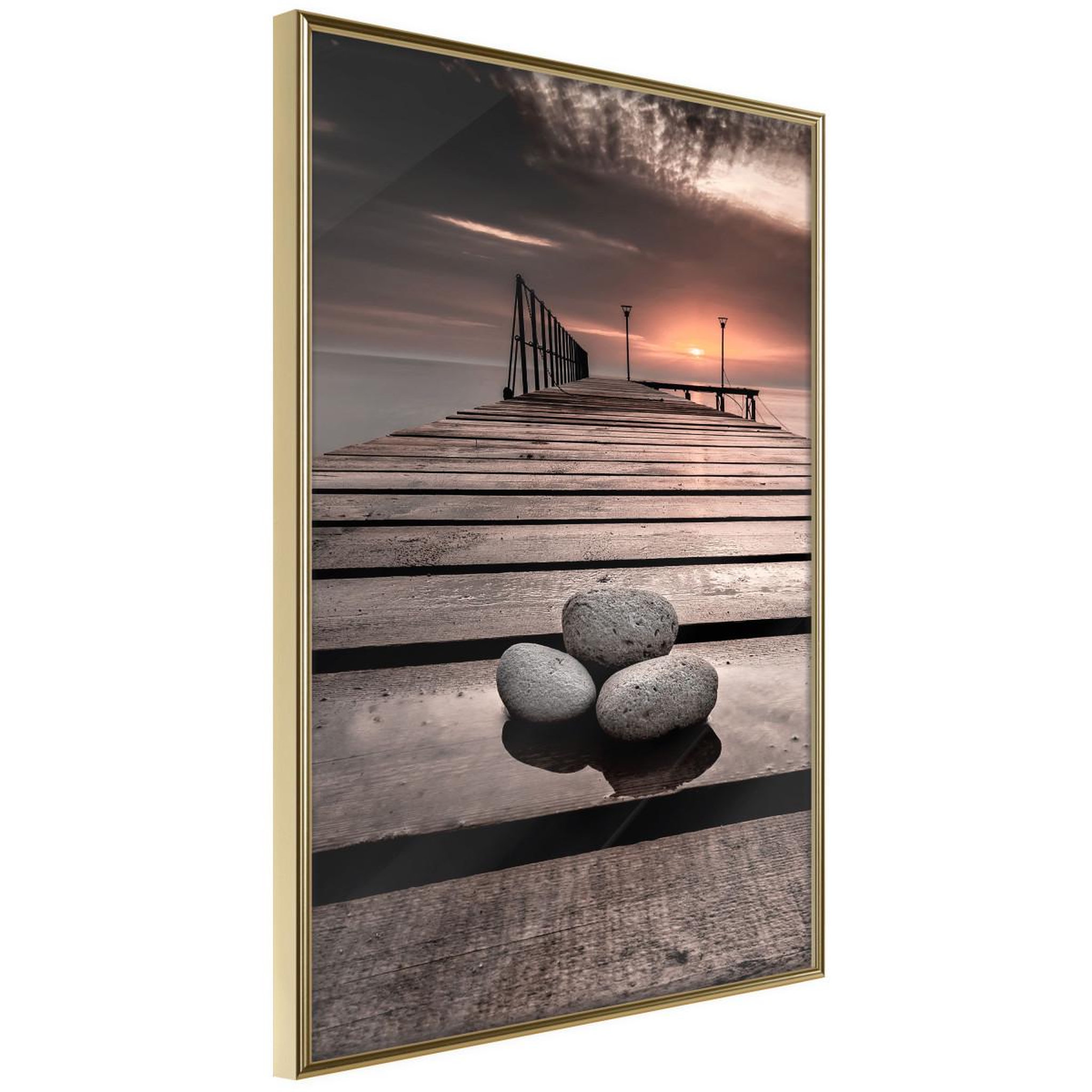 Paris Prix Affiche murale encadrée  stones on the pier