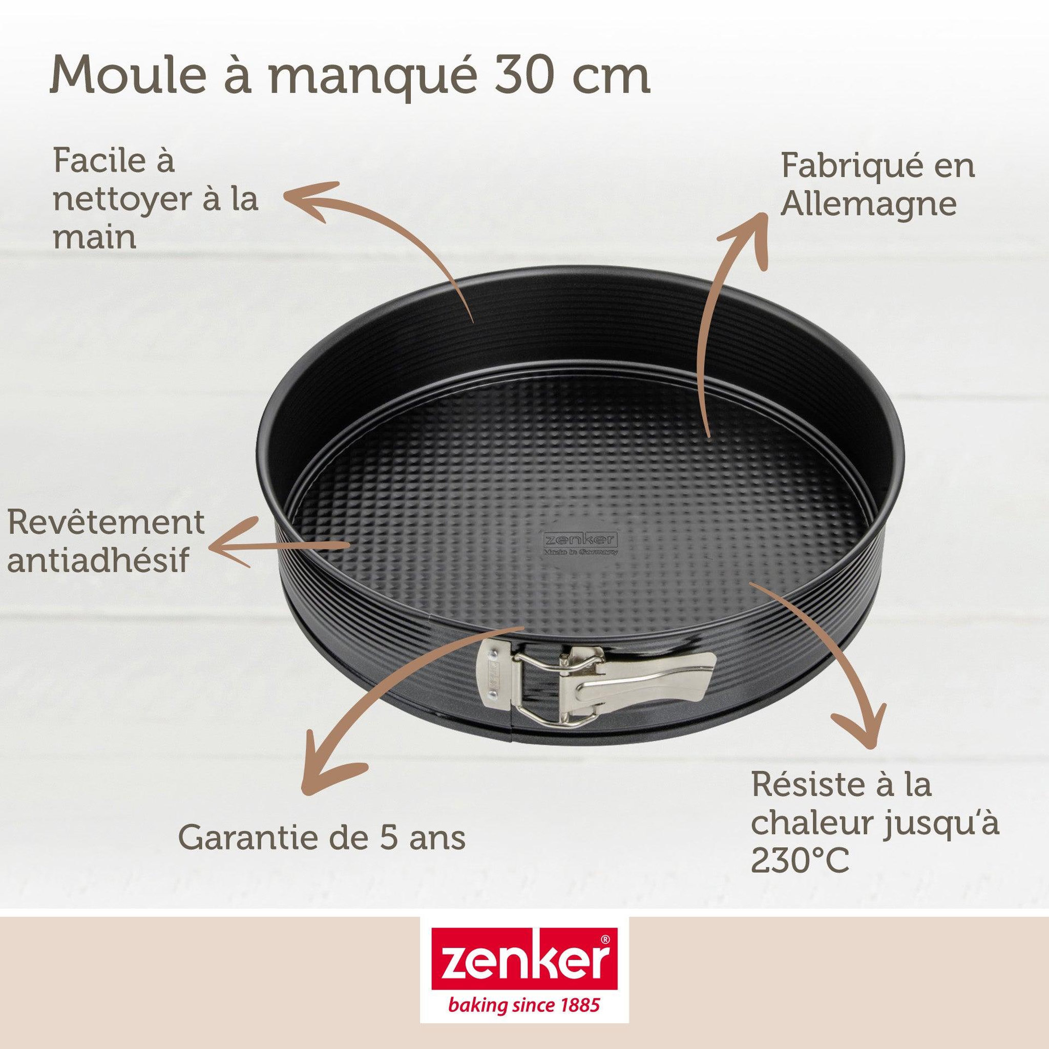 Voir la diapositive 3 : ZENKER Ensemble de 2 moules à manqué à charnière 30 cm zenker black metallic