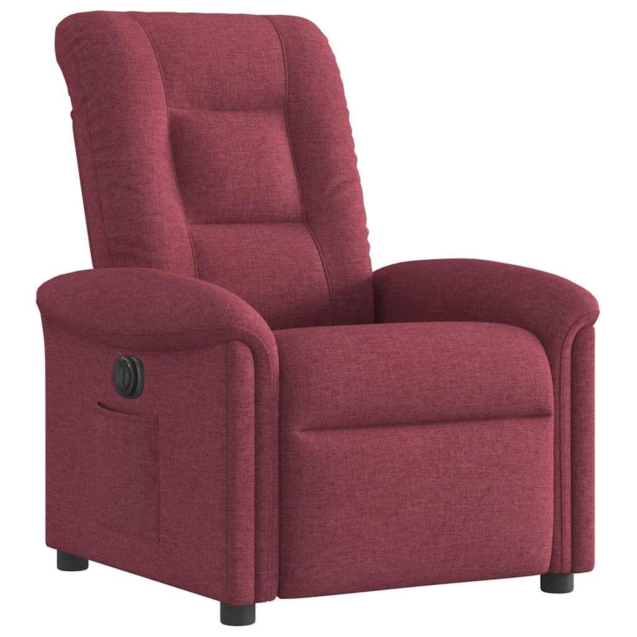 Voir la diapositive 4 : VIDAXL Fauteuil inclinable electrique Rouge bordeaux Tissu
